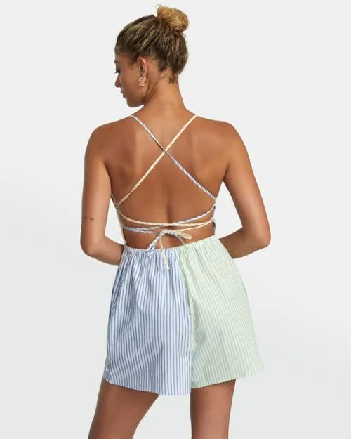 Rvca Saturday Romper Multi Women Dresses and Rompers