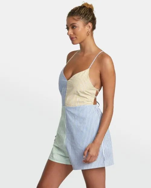 Rvca Saturday Romper Multi Women Dresses and Rompers