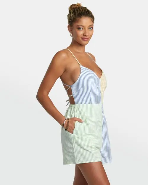 Rvca Saturday Romper Multi Women Dresses and Rompers