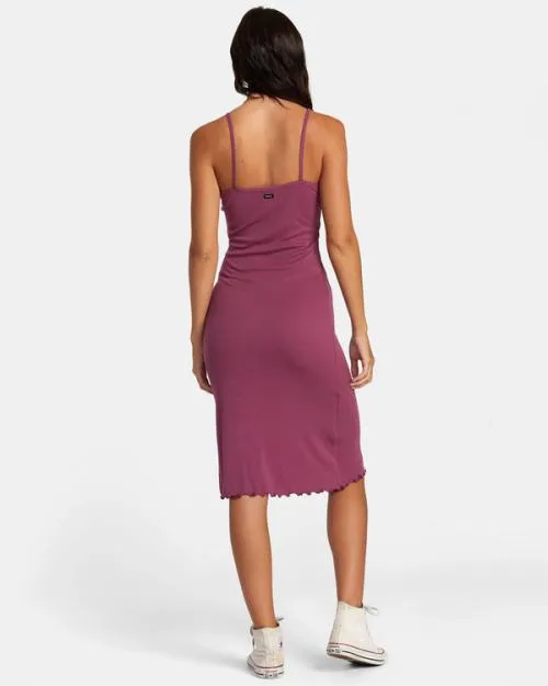 Rvca Slink Midi Dress Mulberry Women Dresses and Rompers