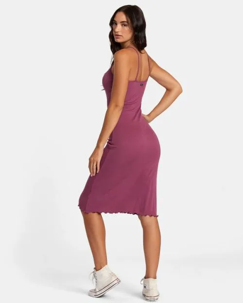 Rvca Slink Midi Dress Mulberry Women Dresses and Rompers