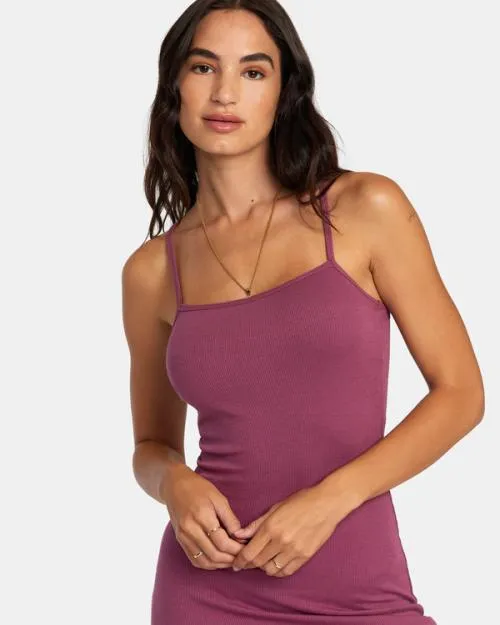 Rvca Slink Midi Dress Mulberry Women Dresses and Rompers