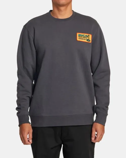 Rvca Snake Control Sweatshirt Garage Blue Men Hoodies and Sweatshirts