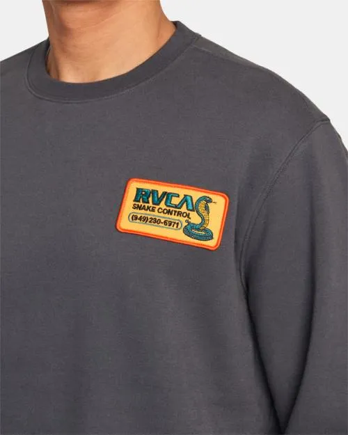 Rvca Snake Control Sweatshirt Garage Blue Men Hoodies and Sweatshirts