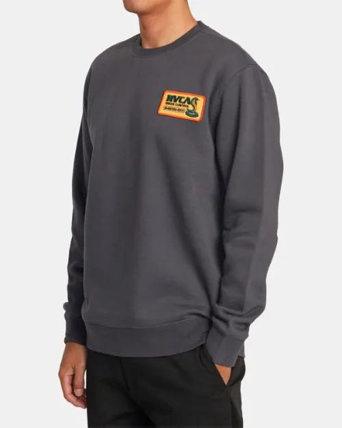 Rvca Snake Control Sweatshirt Garage Blue Men Hoodies and Sweatshirts