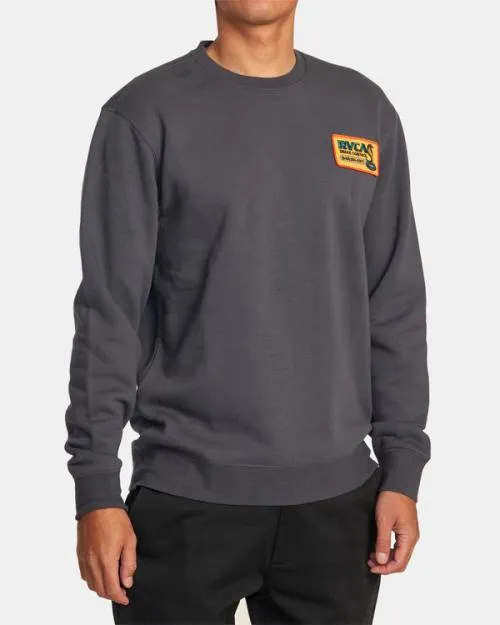 Rvca Snake Control Sweatshirt Garage Blue Men Hoodies and Sweatshirts