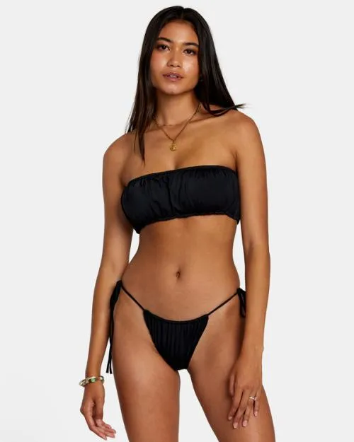 Rvca Solid 2Way Bandeau Bikini Top Black Women Bikini Tops