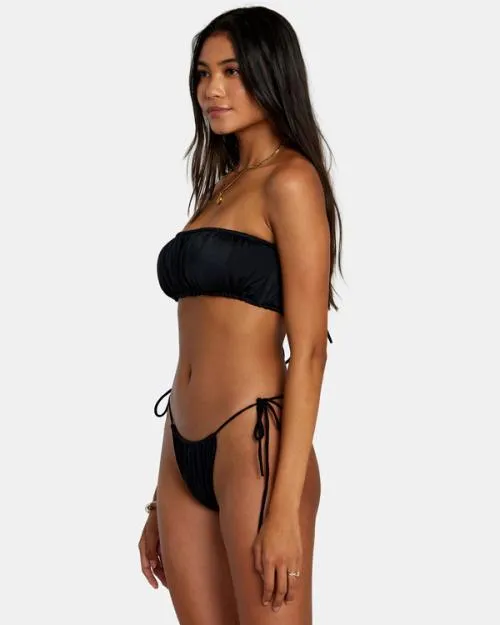 Rvca Solid 2Way Bandeau Bikini Top Black Women Bikini Tops