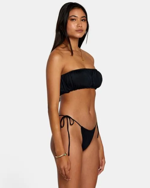 Rvca Solid 2Way Bandeau Bikini Top Black Women Bikini Tops
