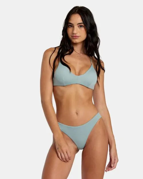 Rvca Solid Crossback Bikini Top Shale Women Bikini Tops