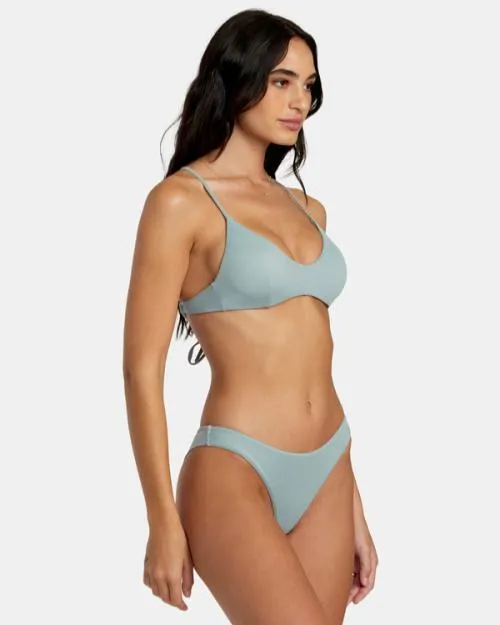 Rvca Solid Crossback Bikini Top Shale Women Bikini Tops