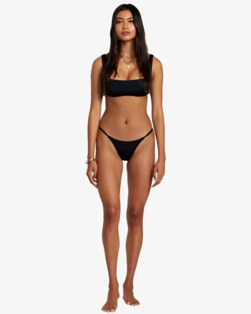 Rvca Solid Square Bralette Bikini Top Black Women Bikini Tops