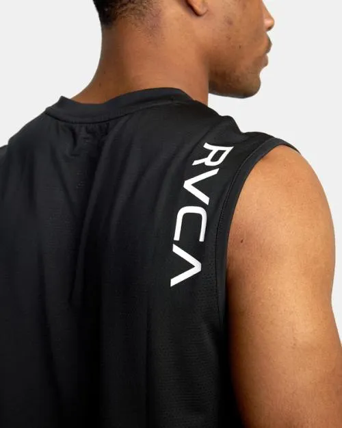 Rvca Sport Vent Muscle Tank Top Black SportMen Tees and Tanks