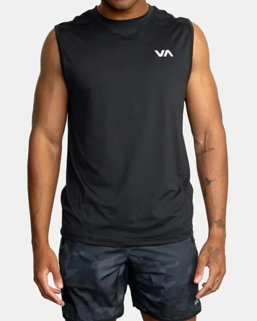 Rvca Sport Vent Muscle Tank Top Black SportMen Tees and Tanks