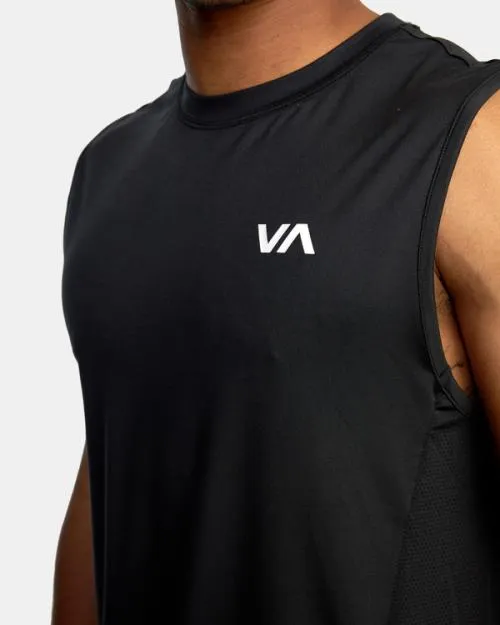 Rvca Sport Vent Muscle Tank Top Black SportMen Tees and Tanks