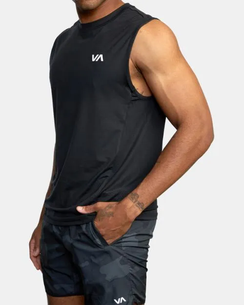 Rvca Sport Vent Muscle Tank Top Black SportMen Tees and Tanks