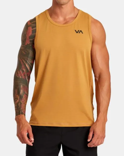 Rvca Sport Vent Tank Top Tumeric SportMen Tees and Tanks