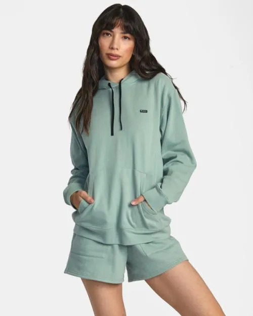 Rvca Sunday Hooded Base Layer Top Sage Women Hoodies and Fleece