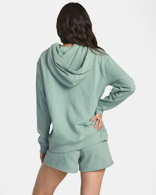 Rvca Sunday Hooded Base Layer Top Sage Women Hoodies and Fleece