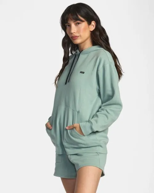Rvca Sunday Hooded Base Layer Top Sage Women Hoodies and Fleece