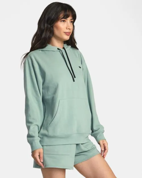 Rvca Sunday Hooded Base Layer Top Sage Women Hoodies and Fleece