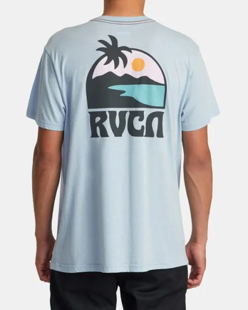 Rvca Sundowner Tee Deja Blue Men Short Sleeves