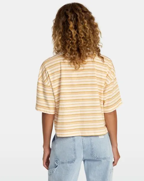 Rvca Sunrise Tee Vintage White Women Tees and Tanks