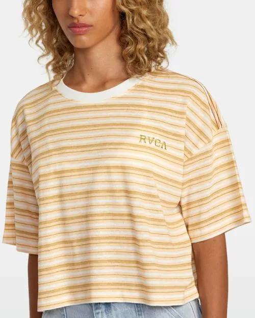 Rvca Sunrise Tee Vintage White Women Tees and Tanks