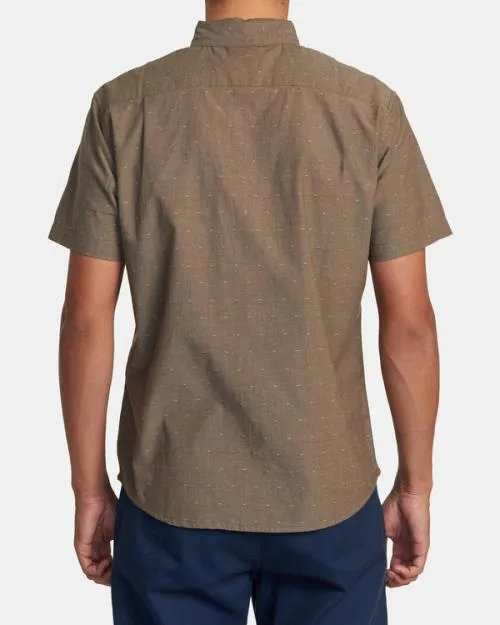 Rvca That039ll Do Dobby Short Sleeve Shirt Chocolate Men Shirts and Flannels