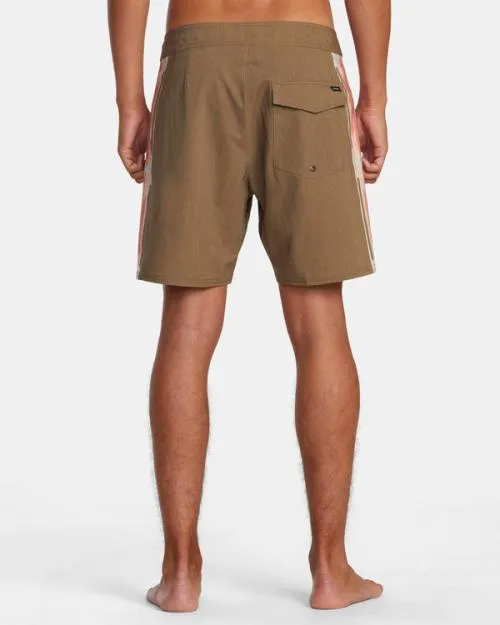 Rvca Two Harbors Trunk Elastic Waist Bombay Brown Men Boardshorts