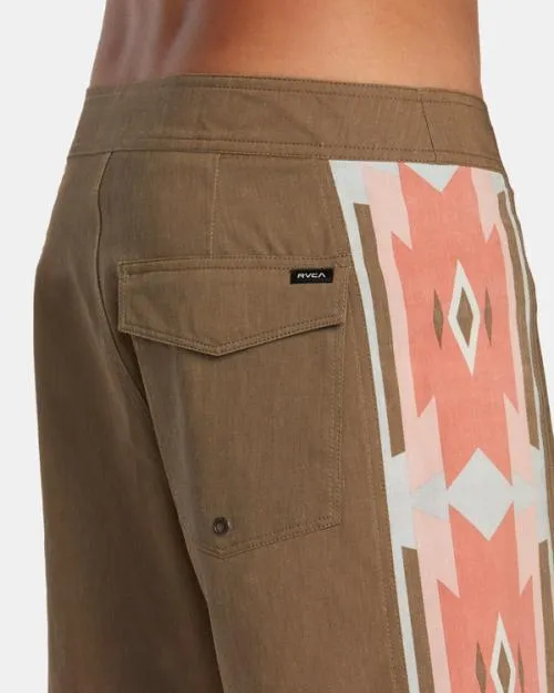 Rvca Two Harbors Trunk Elastic Waist Bombay Brown Men Boardshorts