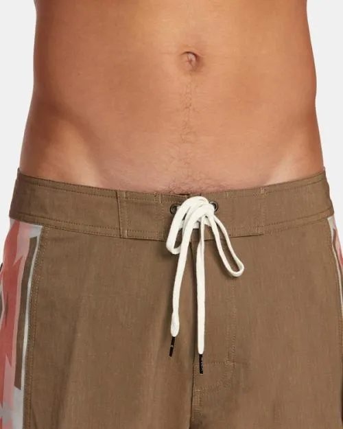 Rvca Two Harbors Trunk Elastic Waist Bombay Brown Men Boardshorts