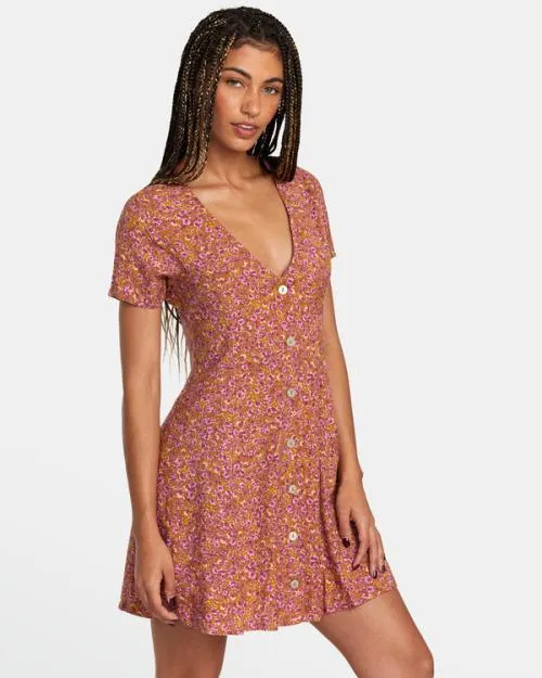 Rvca Understated Mini Dress Workwear Brown Women Dresses and Rompers