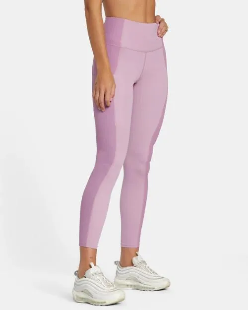Rvca VA Sport Rib Block Technical High Waist Leggings Lilac SportWomen Pants