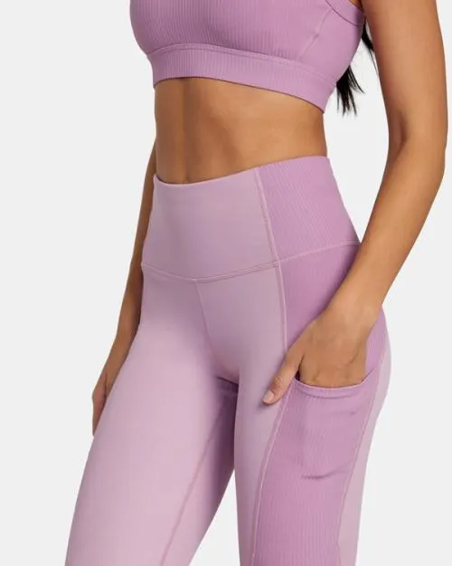 Rvca VA Sport Rib Block Technical High Waist Leggings Lilac SportWomen Pants