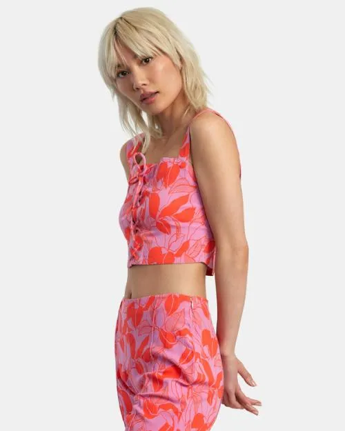 Rvca Villa Tank Top Cyclamen Women Tops