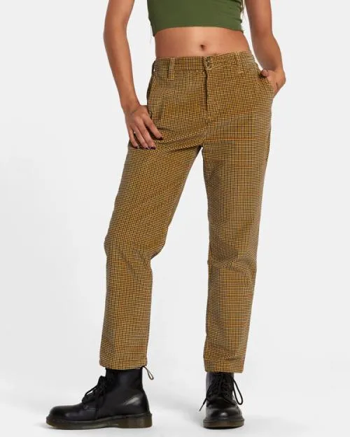 Rvca Weekend Cord Corduroy Pants Tan Women Pants