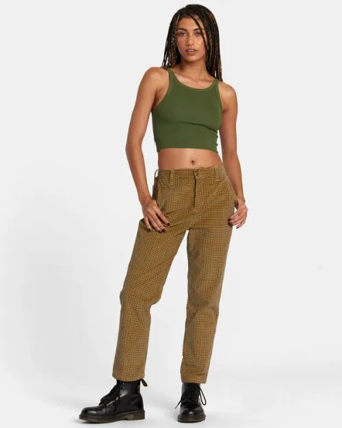 Rvca Weekend Cord Corduroy Pants Tan Women Pants