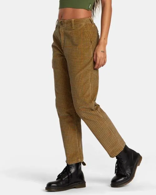 Rvca Weekend Cord Corduroy Pants Tan Women Pants
