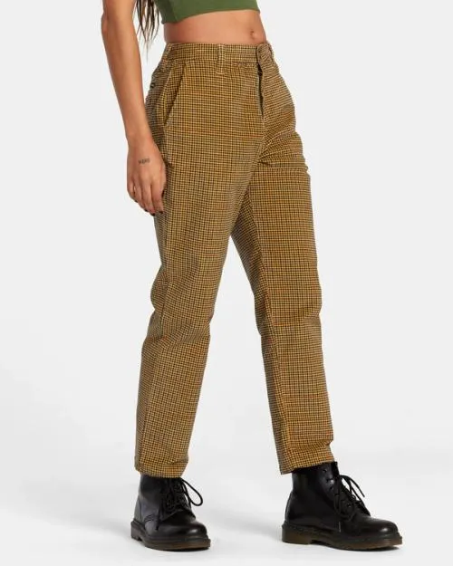 Rvca Weekend Cord Corduroy Pants Tan Women Pants