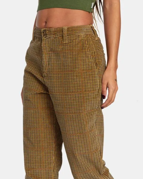 Rvca Weekend Cord Corduroy Pants Tan Women Pants