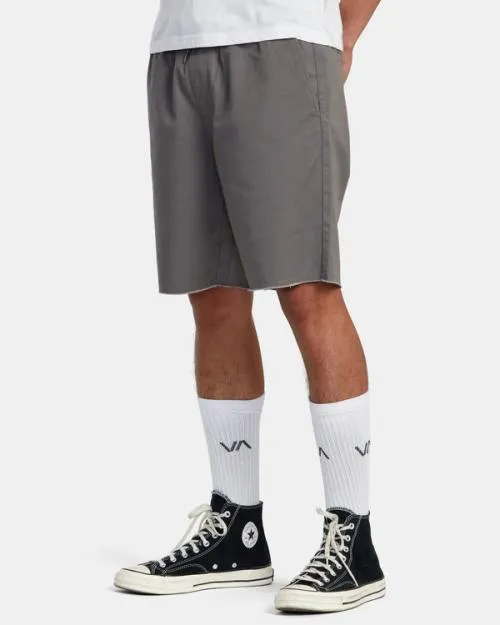 Rvca Weekend Elastic Waist Shorts Smoke Men Shorts and Hybrids