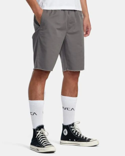 Rvca Weekend Elastic Waist Shorts Smoke Men Shorts and Hybrids