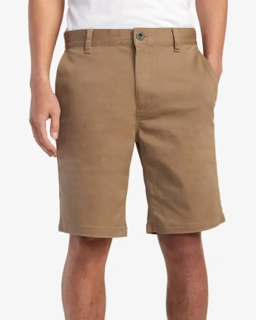 Rvca Weekend Stretch Shorts Dark Khaki Men Shorts and Hybrids