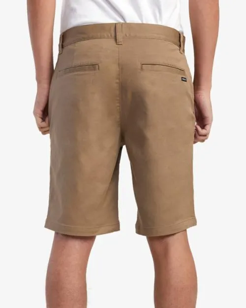 Rvca Weekend Stretch Shorts Dark Khaki Men Shorts and Hybrids