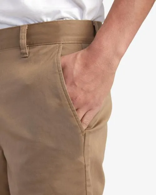 Rvca Weekend Stretch Shorts Dark Khaki Men Shorts and Hybrids