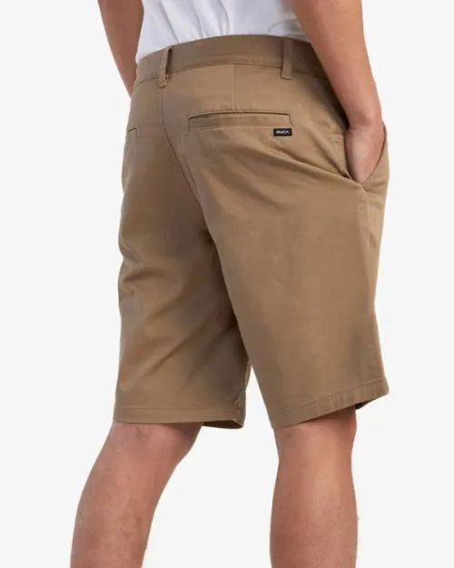 Rvca Weekend Stretch Shorts Dark Khaki Men Shorts and Hybrids