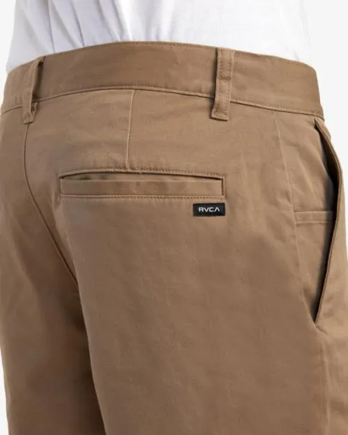 Rvca Weekend Stretch Shorts Dark Khaki Men Shorts and Hybrids