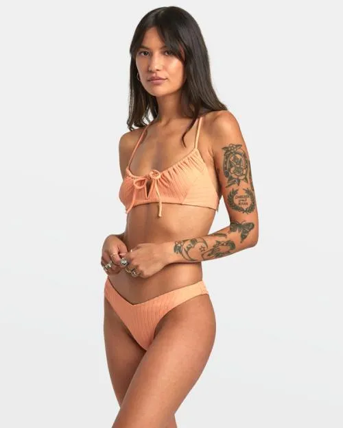 Rvca Wide Rib Medium Bikini Bottoms Lilikoi Women Bikini Bottoms