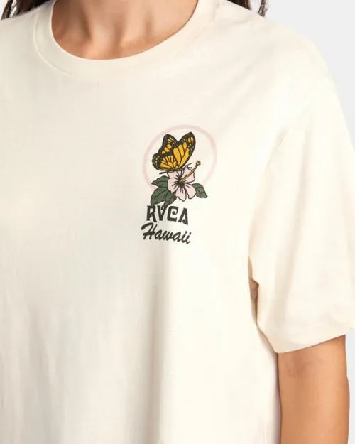 Rvca Wish You Were Here TShirt Latte Women Tees and Tanks